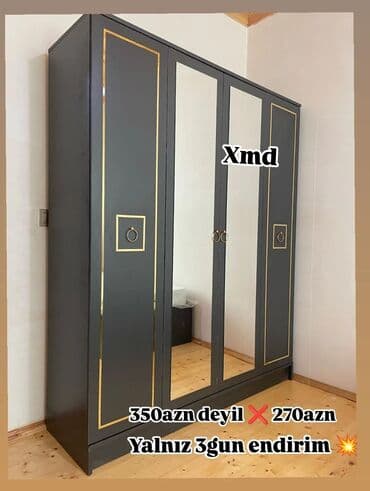 kalidor ucun alcipan fiqurlari: Açılan, 4 qapılı Düz dolab, Qarderob, paltar dolabı — 1