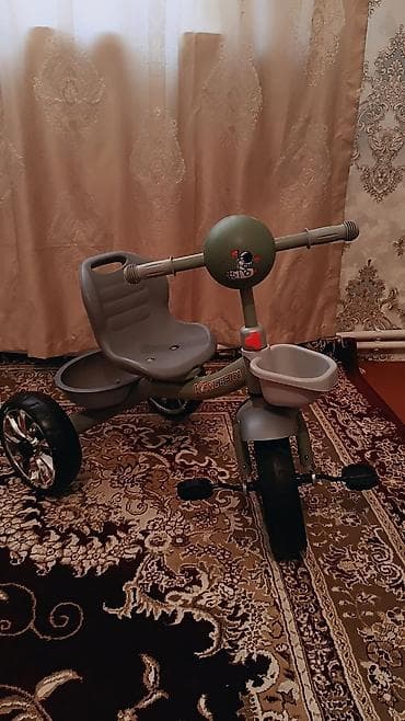 veosiped: Uşaq üçtəkərli velosipedi – KANGBEIQI - Rəng: zeytun-yaşıl/boz tonlar — 2