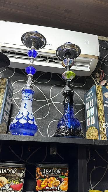 Şəxsi əşyalar: Nəbzli dizaynlı nərgilə - Klassik şüşə kolba: qalın, naxışlı, şəffaf — 3