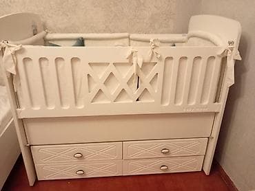 bulud mebel: Oğlan və qız üçün, Dördbucaq, Beşik, Dəst ilə, Matras ilə, Yellənmə mexanizmsiz — 2