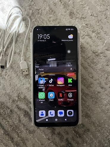 telfonlar yeni: Redmi 12C, 128 GB, rəng - Qara, Barmaq izi — 2