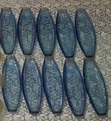 yuxuda xrustal qab görmek: Boşqablar, rəng - Göy, Şüşə, Rusiya — 1