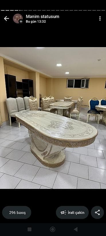 stull: Klassik üslubda yemək masası dəsti. Xüsusiyyətlər: - Oval formalı — 1