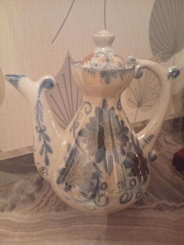 cay qabi: Yeni, rəng - Ağ, Çaydan, Keramika, 1 l, SSRİ — 1