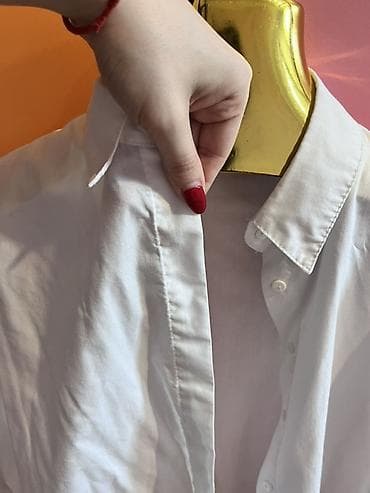 Bebe Plus qadın köynəyi - Rəng: ağ - Model: klassik yaxalıqlı — 3