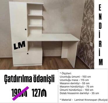 uşaq mebili: Yazı masası / iş masası ENDİRİMLƏ Qiymət : 127₼ Məhsul yeni və tam — 2