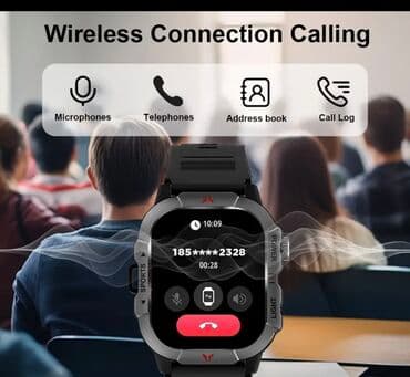 скрытая камера: Новый, Смарт часы, Водонепроницаемый, цвет - Черный — 2