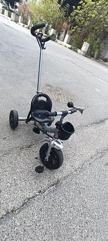 Велосипеды: Uşaqlar üçün üçtəkərli velosiped - Rəng: qara/gümüş - Metal — 3