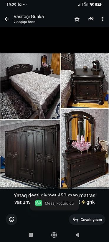 Yataq desti.qiymet 450 man.matras var.unvan Sumqayit.kod4703⚡gnk