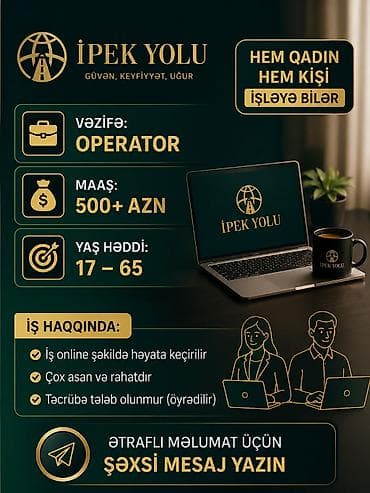 Çağrı mərkəzi operatoru tələb olunur, İstənilən yaş, Təcrübəsiz