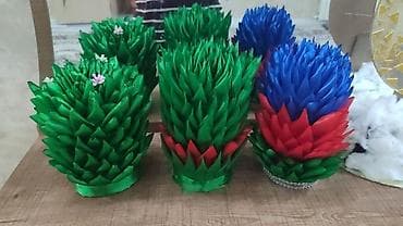 Şamdanlar: Novruz dekorativ “səməni” kompozisiyaları – əl işi. - Material — 3