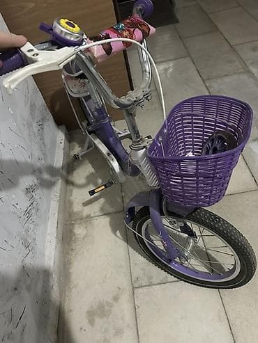 16 dyumlu velosiped: Uşaq velosipedi – bənövşəyi-ağ rəngli - Təkər ölçüsü: təxminən 16 — 3
