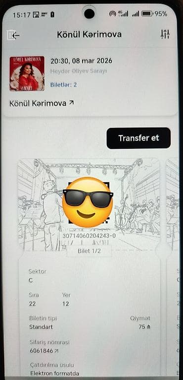 Sağlamlıq və gözəllik: Məhsul: Konsert biletləri – Könül Kərimova Tədbir: - Tarix və saat — 1