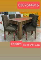 embawood masalar: Qonaq otağı üçün, Yeni, Açılan, Dördbucaq masa, 6 stul — 3