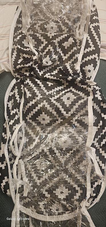 qəşəng profil şəkilləri: Ayaqqabı saxlama çantası – 12 bölməli - Material: parça (qara‑ağ — 1