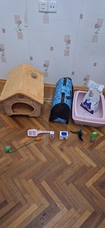 ov it: Pişik üçün tam dəst - Yumşaq, dam formalı pişik evi – isti, rahat və — 3