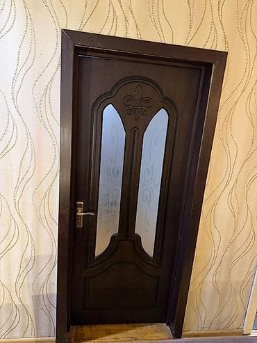 modern qapilar: Taxta interyer qapısı – klassik dizayn - Material: ağac əsaslı, tünd — 2