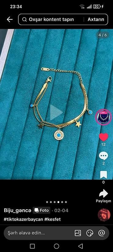 Zərgərlik dəstləri və aksesuarlar - Qızılı rəngli, çoxqatlı zəncir