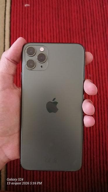 iphone 18 pro max qiyməti: IPhone 11 Pro Max, 64 GB, Matte Midnight Green, Simsiz şarj, Face ID — 2