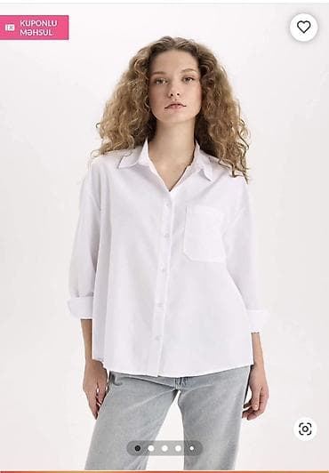 köyney: Defacto Oversize Geniş Kalıp Poplin Uzun Kollu gömlek. İşlədilməyib — 1