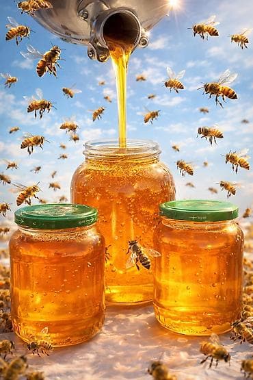 Мёд: Məhsul: Təbii arı balı Təsvir: - Şüşə qablaşdırmada saf, 100% arı — 1