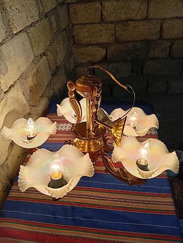 ventilator lustra: Çılçıraq, 5 lampa, Metal — 1