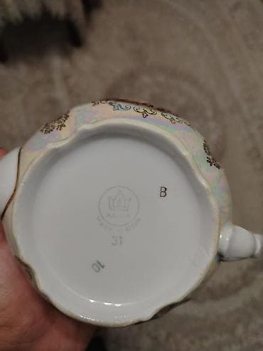 Çay dəsti, rəng - Ağ, Farfor, Madonna, 6 nəfərlik, Almaniya