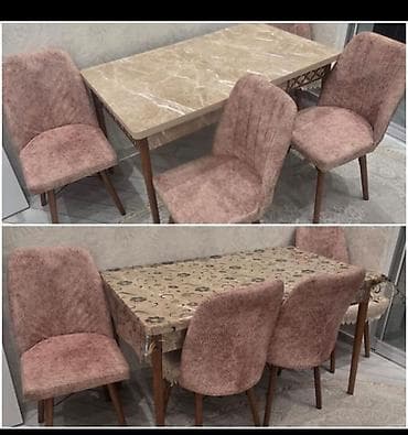 kuxna bebeli: Mətbəx üçün, Açılmayan, Dördbucaq masa, 4 stul — 1