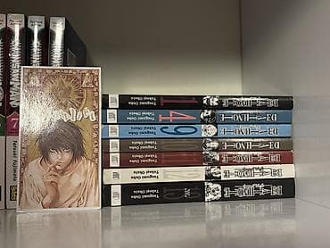 Komikslər, manqa: Death note 1,4,9,10,11,12,13 L kartıda yanında Death Note manga dəsti — 2