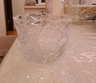 yağ qabları: Təmiz xrustal qablar – 4 ədəd - Klassik kəsim naxışlı dizayn, parlaq — 1