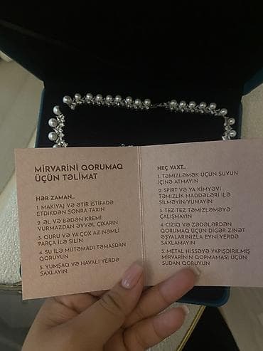 Mirvari komplekti – boyunbağı və sırğalar - Brend: Mirvari (qutuda — 2