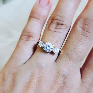 qaş sabitləyici: Nişan, Üzük, Sarı qızıl, 585 Əyar — 1