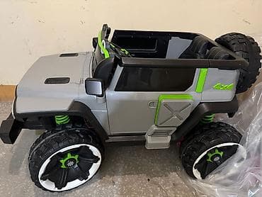 Uşaq üçün elektrikli mini jeep - Korpus: boz-qara rənglərdə, yaşıl — 2