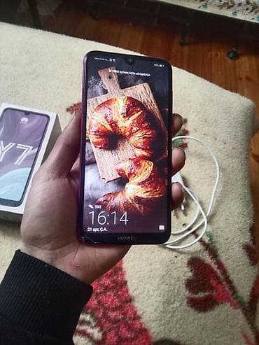 huave p30: Huawei Y7, 64 GB, rəng - Qırmızı, Barmaq izi, İki sim kartlı — 2