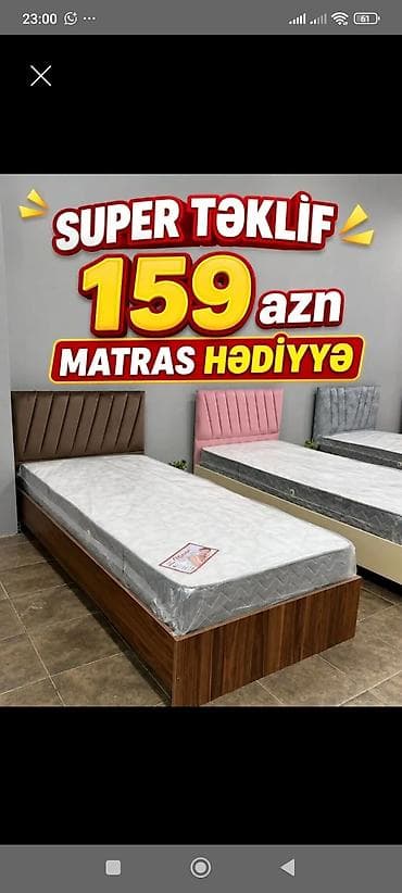 tek kravat: Tək nəfərlik çarpayı – matras hədiyyə - Müasir dizaynlı, yumşaq — 1
