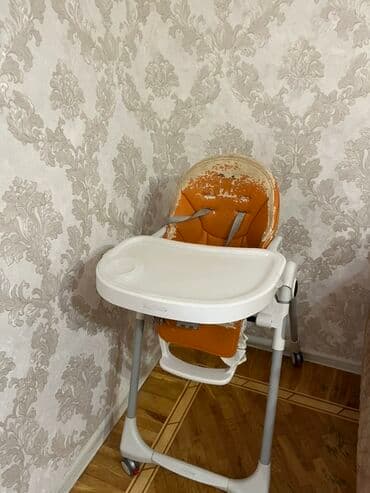 peg perego: Uşaq yemək kreslosu Peg Peregofirmasi - Rəng: narıncı oturacaq, ağ — 1