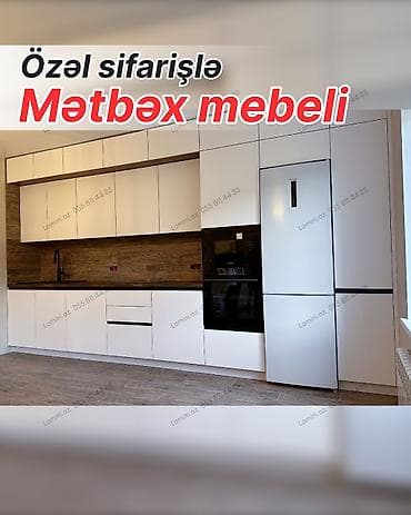 ручки на кухонную мебель: Özəl sifarişlə hazırlanmış mətbəx mebeli - Müasir, minimal dizayn: ağ — 1