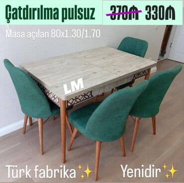 endirimde olan mebeller: 💥 Masa dəsti 💥 TÜRK FABRİKA İSTEHSALI 🔥 ENDİRİMLƏ: cəmi 330₼ 💃🏻 ✔️ — 2