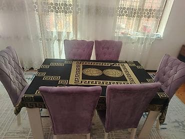 Qonaq otağı üçün, Açılan, Dördbucaq masa, 6 stul — 1