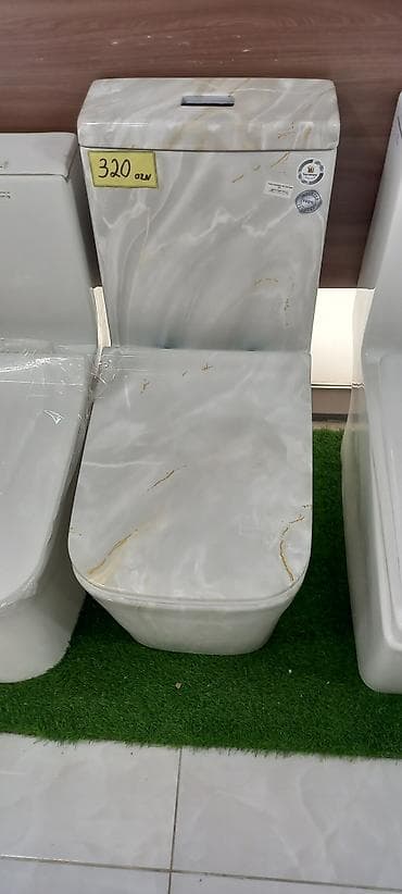 termo qaz kombi: Mərmər naxışlı kompakt unitaz - Tək bloklu, dibdən çıxışlı model - — 1