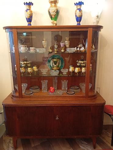 parça dolab: Yemək otağı üçün şık vitrin-büfe - Material: təbii ağac (şabalıd — 1