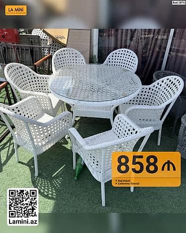 perla stul: Bağ mebeli dəsti – La Mini Kod: 2876 Tərkib: - 1 ədəd dairəvi masa — 1