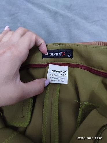 kəməri: NEVRA qadın şalvarı - Model: Klassik düz kəsim, ütü büzmələri və ön — 3