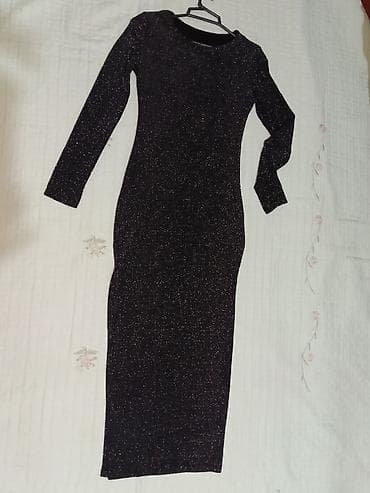 vozol ucuz: Parıltılı qara don - Model: uzun, bədənə oturan siluet - Uzunluq — 2