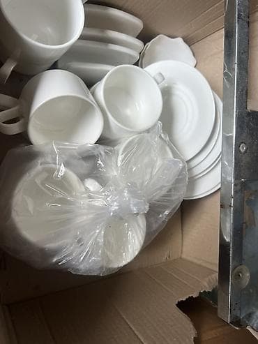 qab dəstləri: Çay dəsti, rəng - Ağ, Farfor — 5