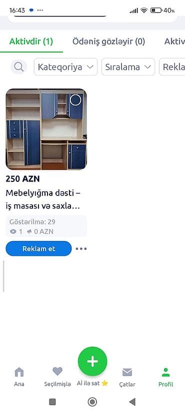 Mebelyığma dəsti – iş masası və saxlama modulları - Rəng: açıq ağac