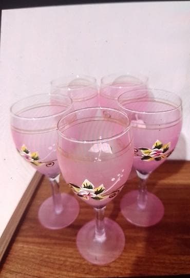 Qədəhlər, rəng - Çəhrayı, Şüşə, 250 ml, Almaniya