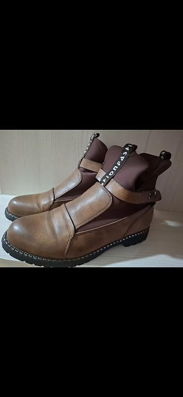 batinkalar: Qadın ayaqqabısı – qəhvəyi dəridən, orta yüksəklikli - Model — 4