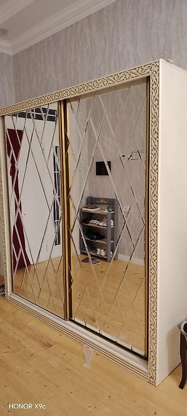 2 qapılı, Güzgülü, Bej, Kupe, Düz dolab