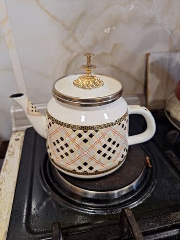 katarina çayı: İşlənmiş, rəng - Ağ, Dəm caydanı, Farfor, 1,5 bucket volume l, Azərbaycan — 2